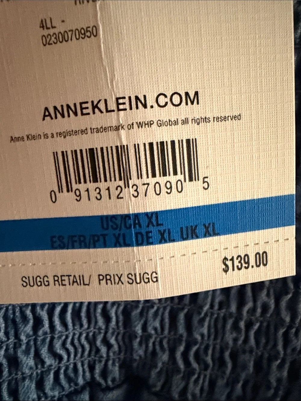 Anne Klein Denim-Blue Smocked Strap Maxi Dress for Girls